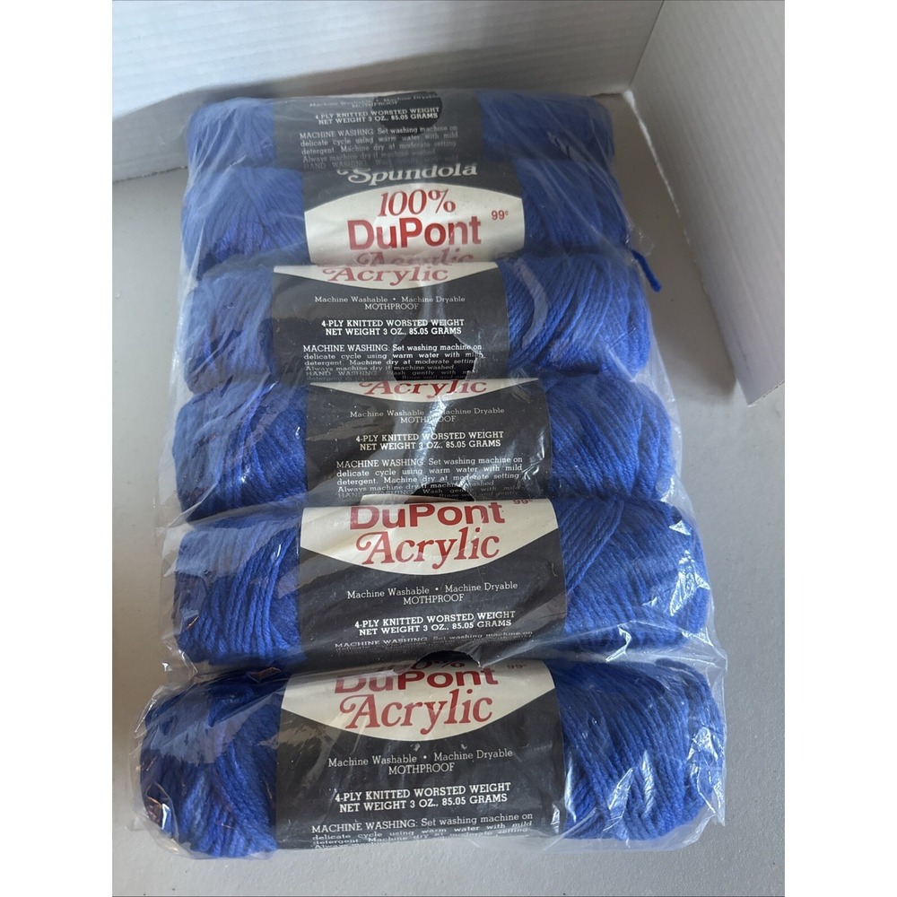 Spundola‎ Royal Blue #618 Medium Weight #4 Yarn 85g 3oz Skeins Vintage- 6 Packs